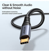 Kabel | JOYROOM™ | USB-C til 3.5mm Mini-jack kabel - Sort - 1.2M - DELUXECOVERS.DK
