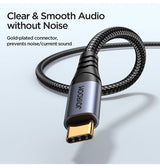 Kabel | JOYROOM™ | USB-C til 3.5mm Mini-jack kabel - Sort - 1.5M - DELUXECOVERS.DK