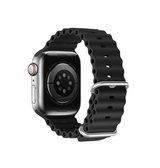 Apple Watch 42mm | Apple Watch (42/44/SE/45mm & Ultra) - DUX DUCIS® Wave Silikone Rem - Sort - DELUXECOVERS.DK