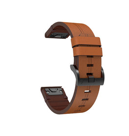 QUICKFIT | Garmin 22mm - L'Empiri™ Stocky Læder Rem - Brun - DELUXECOVERS.DK