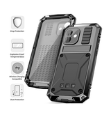 iPhone 16 Plus | <AAA>iPhone 16 Plus - R-JUST™ Safeguard Vandtæt 360° Cover - Sort - DELUXECOVERS.DK