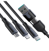 Kabel | JOYROOM™ 3-i-2 USB-A+USB-C til Lightning / USB-C / MicroUSB - 1.2M - DELUXECOVERS.DK