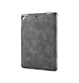 iPad 6 | iPad 6 - 9.7" - DG.MING™ Trifold Læder Cover m. Stander - Grå - DELUXECOVERS.DK