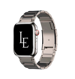 Apple Watch 38mm | Apple Watch (38/40/SE/41/42mm) - L'Empiri™ X37 Ægte Titanium Rem - Natural - DELUXECOVERS.DK