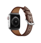 Apple Watch 42mm | Apple Watch (42/44/SE/45/46/49mm) -  L'Empiri™ Thin Ægte Læder Rem - Taupe - DELUXECOVERS.DK