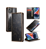 iPhone 15 Plus | iPhone 15 Plus - CaseMe™ Oil Wax Læder Flipcover - Coffee - DELUXECOVERS.DK