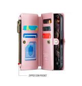 iPhone 16 Pro | iPhone 16 Pro - CaseMe™ RFID Læder Taske / Etui m. Pung - Pink - DELUXECOVERS.DK