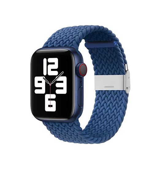 Apple Watch 42mm | Apple Watch (42/44/SE/45mm & Ultra) - Deluxe™ Flettet Nylon Rem - Navy - DELUXECOVERS.DK