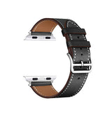 Apple Watch 42mm | Apple Watch (42/44/SE/45/46/49mm) - IMAK™ Exhil Læder Rem - Sort - DELUXECOVERS.DK
