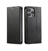 iPhone 15 Pro | iPhone 15 Pro - Suteni® Heritage Oil Læder Flipcover - Sort - DELUXECOVERS.DK