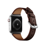 Apple Watch 42mm | Apple Watch (42/44/SE/45/46/49mm) -  L'Empiri™ Thin Ægte Læder Rem - Mørkebrun - DELUXECOVERS.DK