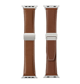 Apple Watch 42mm | Apple Watch (42/44/SE/45/46/49mm) - DUX DUCIS® M-Buckle Ægte Læder Rem - Brun - DELUXECOVERS.DK