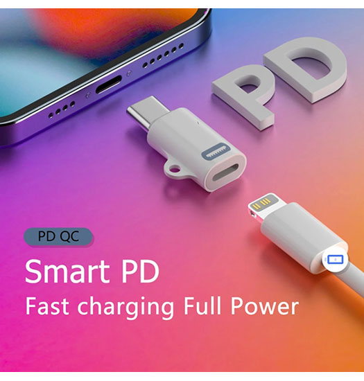 USBC til Lightning Hun Adapter Hvid DeluxeCovers