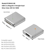 Adapter | USB-C til MagSafe 3 Adapter til MacBook - 100W - Sølv - DELUXECOVERS.DK