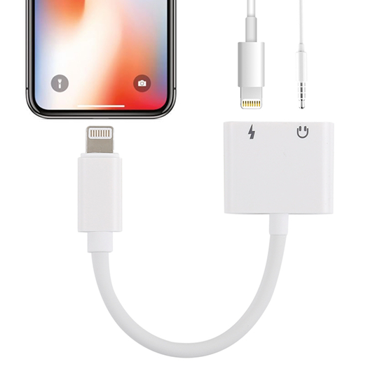 Lightning Han Til Lightning og AUX Hun Kabel Hvid DeluxeCovers