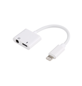 Adapter | Lightning Han Til Lightning og AUX Hun Kabel - Hvid - DELUXECOVERS.DK