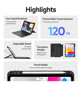 iPad 10.9" (2022) | iPad 10.9" 2022 (10th gen) - DUX DUCIS™ Cover M. Magnetisk Trådløs Tastatur - Sort - DELUXECOVERS.DK