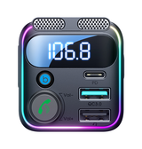 Bluetooth Modtager | JOYROOM™ | Bluetooth FM Transmitter m. Mikrofon - 48W - Sort - DELUXECOVERS.DK