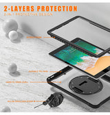 iPad 6 | iPad 6 - 9.7" - 360° Heavy-Duty Håndværker Cover - Sort - DELUXECOVERS.DK