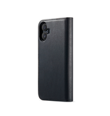 iPhone 16 | iPhone 16 - DG.MING™ Vintage 2-In-1 Læder Etui M. Cover - Sort - DELUXECOVERS.DK