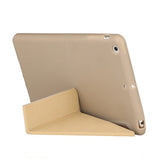 iPad Mini 1/2/3 | iPad Mini 1/2/3 - Orgami Trifold Læder Cover M. Stander - Guld - DELUXECOVERS.DK