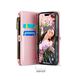 iPhone 16 Pro | iPhone 16 Pro - CaseMe™ RFID Læder Taske / Etui m. Pung - Pink - DELUXECOVERS.DK