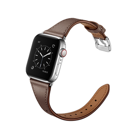 Apple Watch 42mm | Apple Watch (42/44/SE/45mm & Ultra) -  L'Empiri™ Thin Ægte Læder Rem - Taupe - DELUXECOVERS.DK