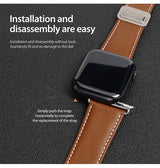 Apple Watch 38mm | Apple Watch (38/40/SE/41/42mm) - DUX DUCIS® M-Buckle Ægte Læder Rem - Brun - DELUXECOVERS.DK