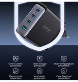 Vægoplader | JOYROOM™ | 4-i-1 Vægoplader 100W Med (USB-C-kabel) - DELUXECOVERS.DK