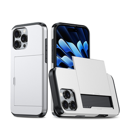 iPhone 16 Pro Max | iPhone 16 Pro Max - Deluxe™ Håndværker Cover M. Kortholder - Sølv - DELUXECOVERS.DK