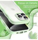 iPhone 15 Pro | iPhone 15 Pro - DeLX™ Wave Frame Silikone Cover - Grøn - DELUXECOVERS.DK