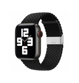 Apple Watch 38mm | Apple Watch (38/40/SE/41mm) - Deluxe™ Flettet Nylon Rem - Sort - DELUXECOVERS.DK