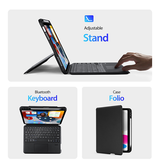 iPad 10.9" (2022) | iPad 11" (2025) / iPad 10.9" (2022) - DUX DUCIS™ Cover M. Magnetisk Trådløs Tastatur - Sort - DELUXECOVERS.DK