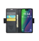 iPhone 15 Plus | iPhone 15 Plus - CaseMe™ Neo Læder Cover / Pung - Sort - DELUXECOVERS.DK