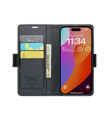 iPhone 15 Pro Max | iPhone 15 Pro Max- CaseMe™ Neo Læder Cover / Pung - Sort - DELUXECOVERS.DK