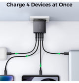 Vægoplader | JOYROOM™ | 4-i-1 Vægoplader 100W Med (USB-C-kabel) - DELUXECOVERS.DK