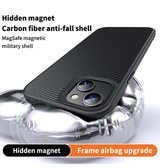 iPhone 15 Plus | iPhone 15 Plus - DeLX™ Full Carbon Stødsikkert Cover M. MagSafe - Sort - DELUXECOVERS.DK