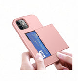 iPhone 12 | iPhone 12 - Deluxe™ Håndværker Cover M. Kortholder - Pink - DELUXECOVERS.DK