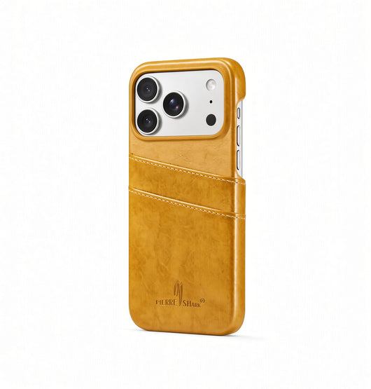 iPhone 17 Pro | iPhone 17 Pro - NX Design™ Læder Cover M. Kortholder - Gul - DELUXECOVERS.DK