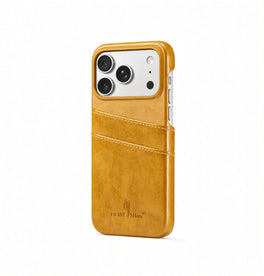 iPhone 17 Pro Max | iPhone 17 Pro Max - NX Design™ Læder Cover M. Kortholder - Gul - DELUXECOVERS.DK
