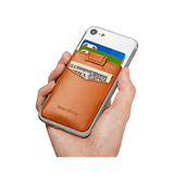 Mobil kortholder | NEW BRING™ - Pung Kreditkort Holder Stick On - Brun - DELUXECOVERS.DK