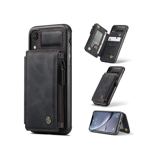 iPhone XR | iPhone XR - CaseMe™ Æra Læder Etui M. Bag Pung - DELUXECOVERS.DK