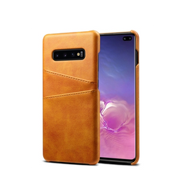 Samsung Galaxy S10+ | Samsung Galaxy S10+ (Plus) - NX Design Læder Bagcover - Lysebrun - DELUXECOVERS.DK