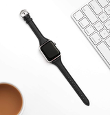 Apple Watch 38mm | Apple Watch (38/40/SE/41mm) - Wonder™ Classic Læder Rem - Sort - DELUXECOVERS.DK