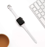 Apple Watch 42mm | Apple Watch (42/44/SE/45mm & Ultra) - Wonder™ Classic Læder Rem - Hvid - DELUXECOVERS.DK