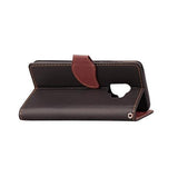 Samsung Galaxy S9 | Samsung Galaxy S9 - Læder Etui M. Bladlukning - Sort / Brun - DELUXECOVERS.DK