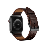 Apple Watch 38mm | Apple Watch (38/40/SE/41mm) - L'Empiri™ Verona Ægte Læder Rem - Mørkebrun - DELUXECOVERS.DK