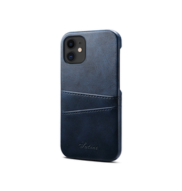 iPhone 12 | iPhone 12 - NX Design™ Læder Cover M. Kortholder - Blå - DELUXECOVERS.DK