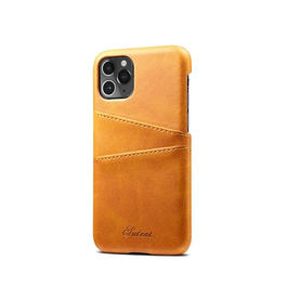 iPhone 11 Pro Max | iPhone 11 Pro Max - NX Design Læder Bagcover Pung Lysebrun - DELUXECOVERS.DK