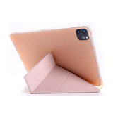 iPad Pro 12,9 (2021) | iPad Pro 12,9" (2022/2021) - Orgami Trifold Læder Cover M. Stander - Rose - DELUXECOVERS.DK
